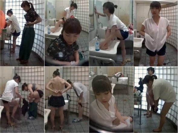 15317778 美〇女の若い子の共同トイレを覗いたらお着換えとおしっこまで海の共同トイレを撮ってきました！８