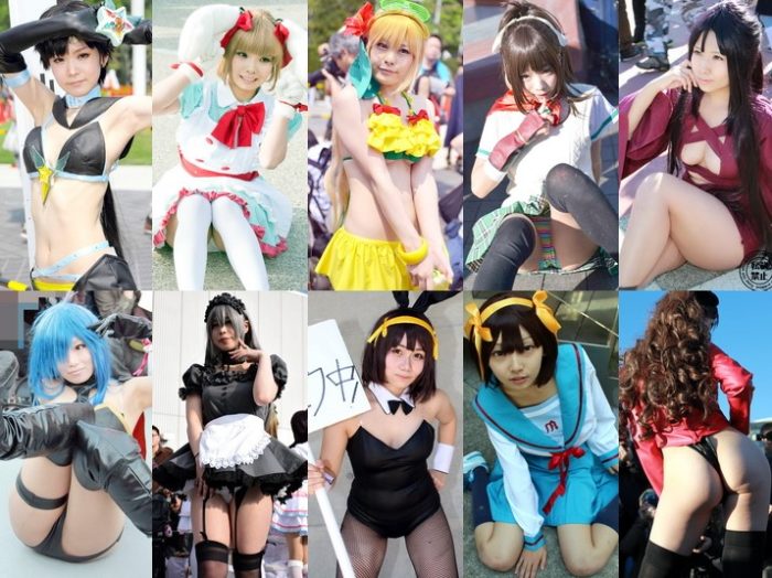 Cosplay_167 cosエロ画049, 【写真】カメコに囲まれる生脚の鼠蹊部に食い込む超美尻ハイイレグボンテージ　高画質172枚, コスプレイヤー　フェチ画像集